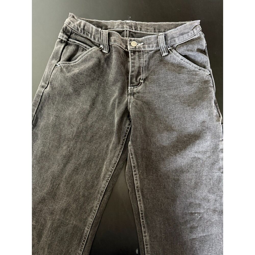 J.Galt Shanghai Black Jeans sz M w/contrasting stitching Carpenter Pant